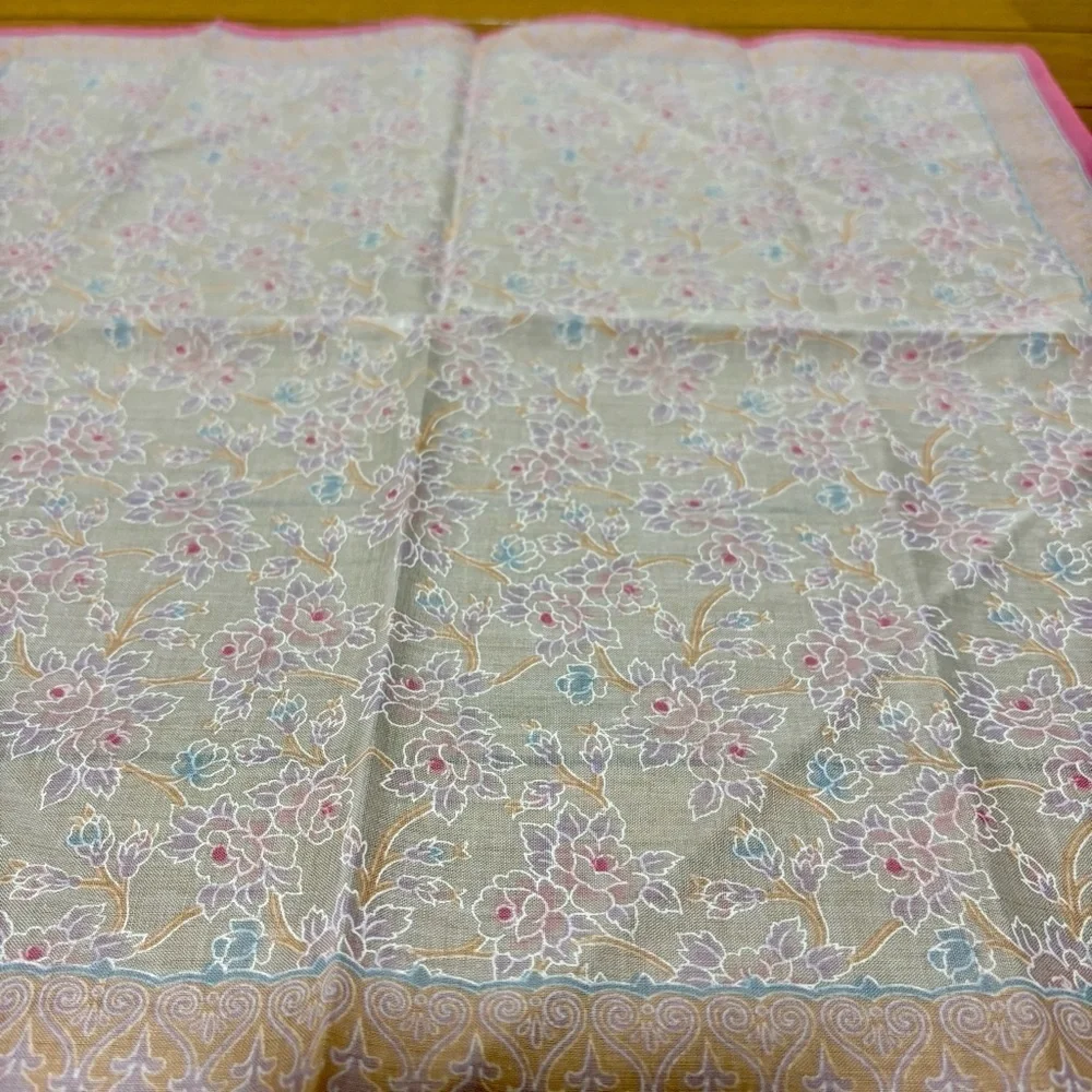 Playboy Pink and Cream Floral Square Handkerchief/Bandana Scarf 45cm